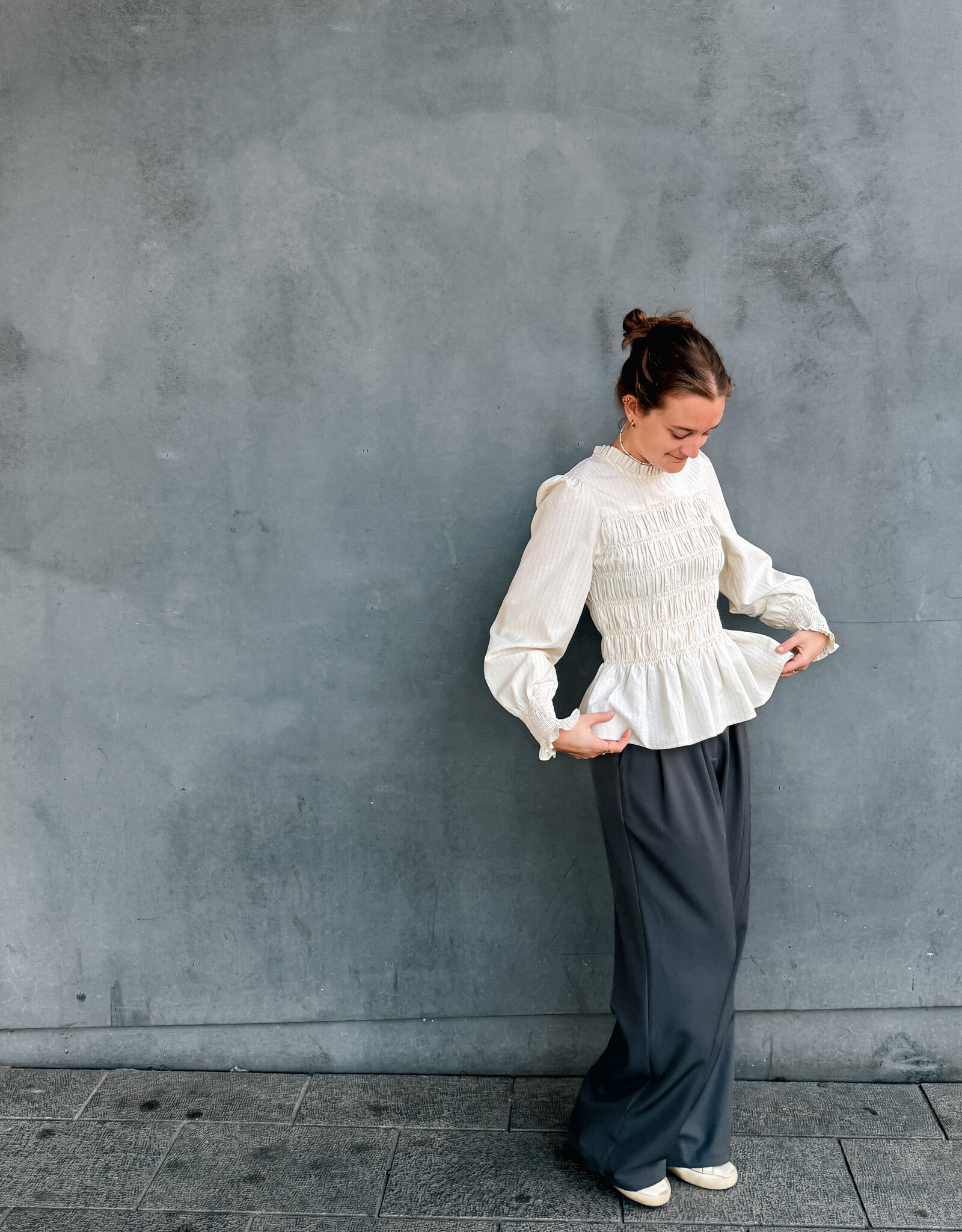 Blouse Stripe Crepe 'Possa' - Light Yellow - Neo Noir