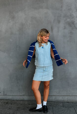 American Vintage Pull  'Vitow' - Bleu Royal Rayures Blanches - Vito18J - American Vintage