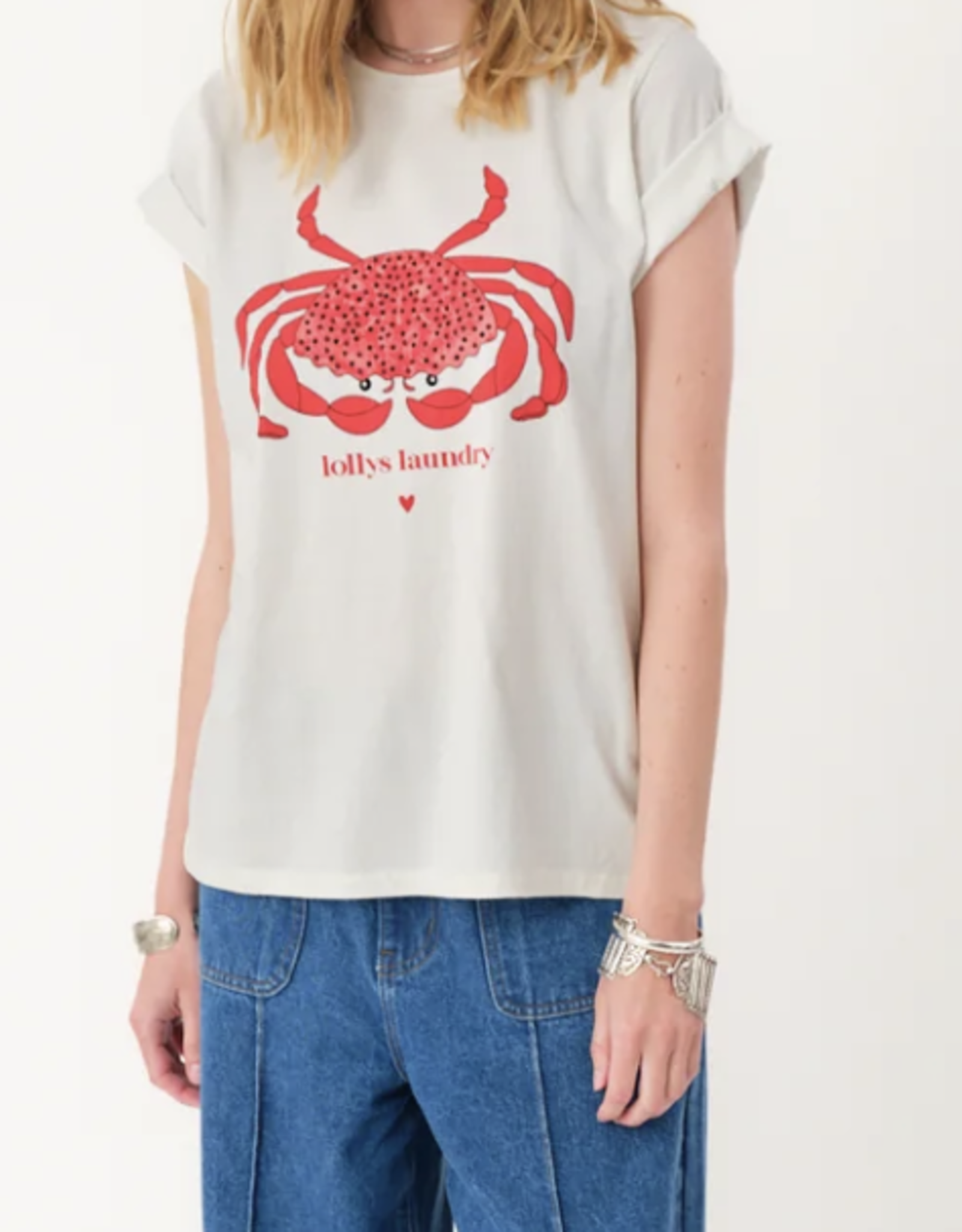 Lollys Laundry T-Shirt Crab 'Roma' - White - Lollys Laundry