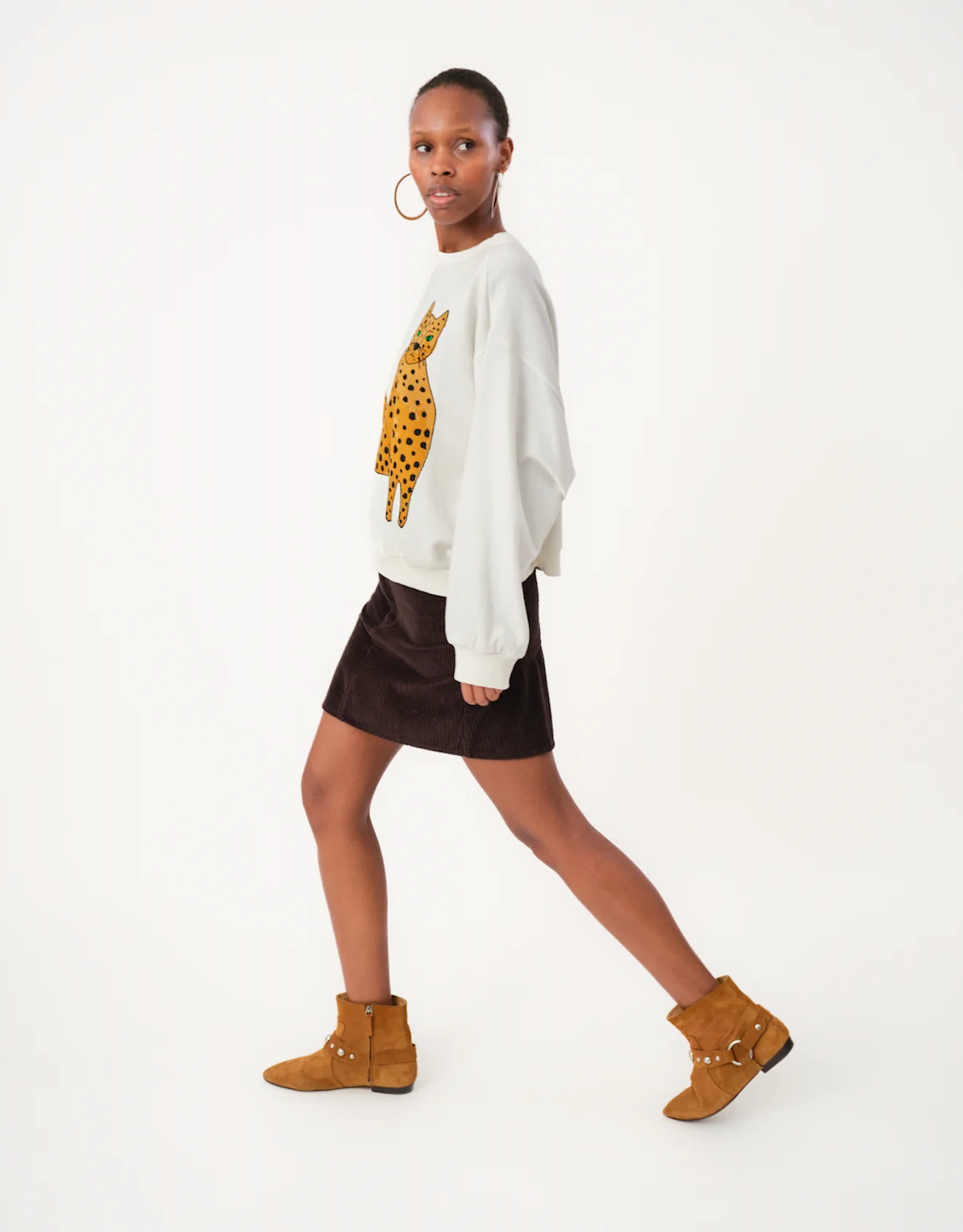 Lollys Laundry Sweater 'Sydney Leopard' - White - Lollys Laundry