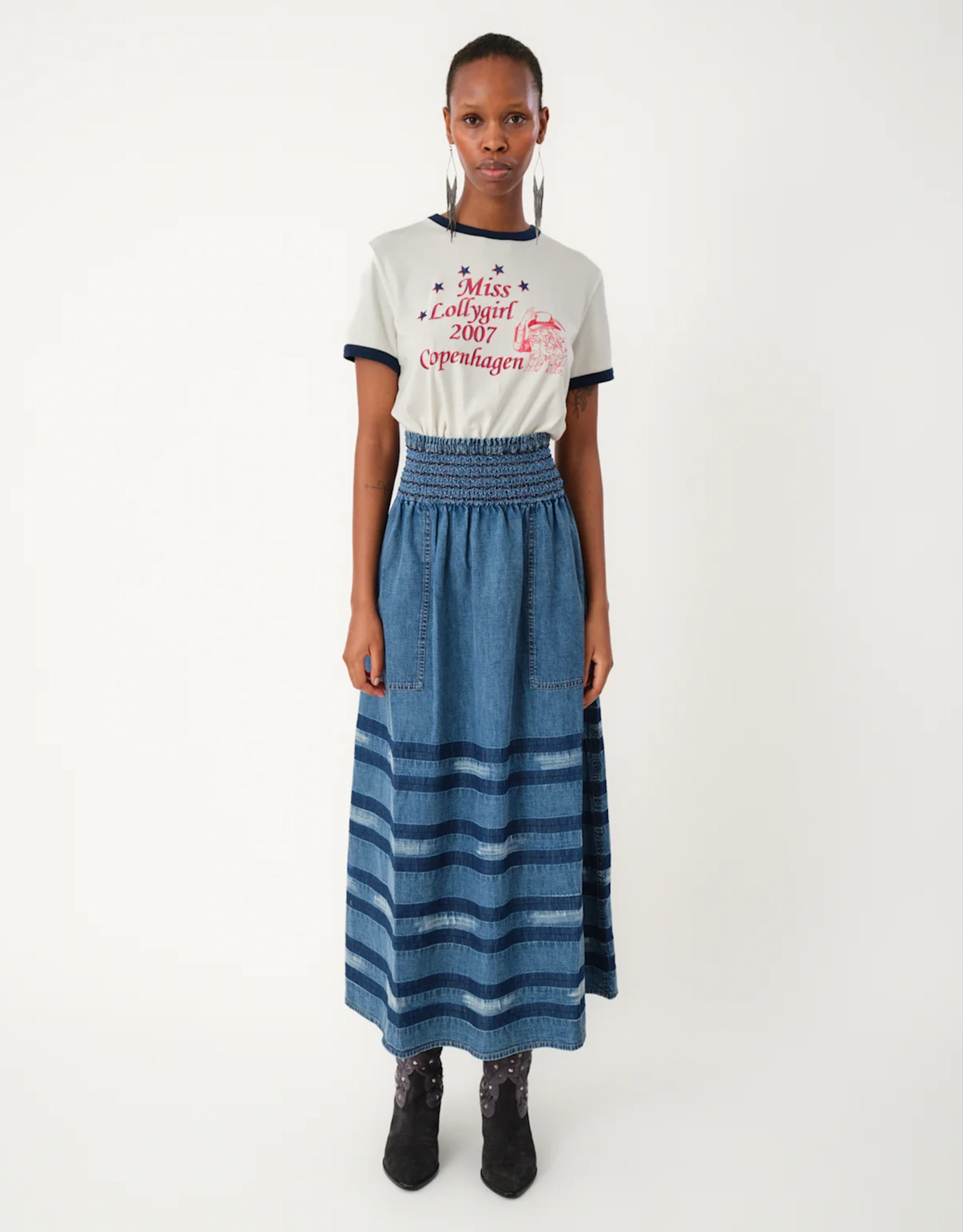 Lollys Laundry Rok Maxi 'Amond' - Blue - Lollys Laundry