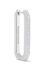 Billion Avenue Octa Long Diamond Earring  - Silver - Billion Avenue