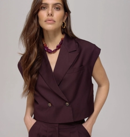 Harper&Yve Blazer Zonder Mouw 'Esmee' - Dark Fudge - Harper&Yve