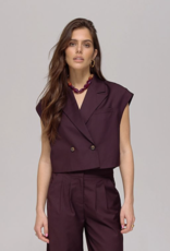 Harper&Yve Blazer Zonder Mouw 'Esmee' - Dark Fudge - Harper&Yve