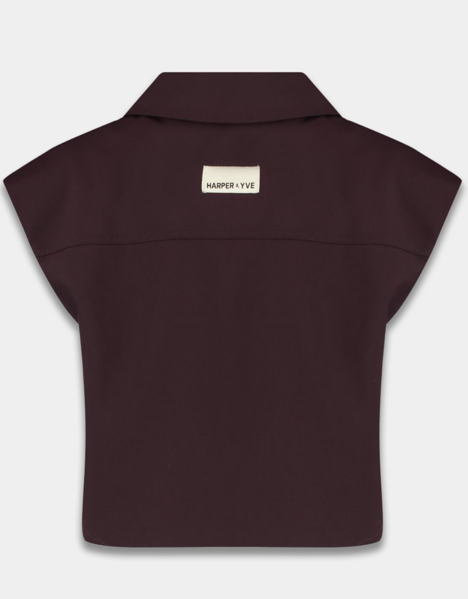 Harper&Yve Blazer Zonder Mouw 'Esmee' - Dark Fudge - Harper&Yve