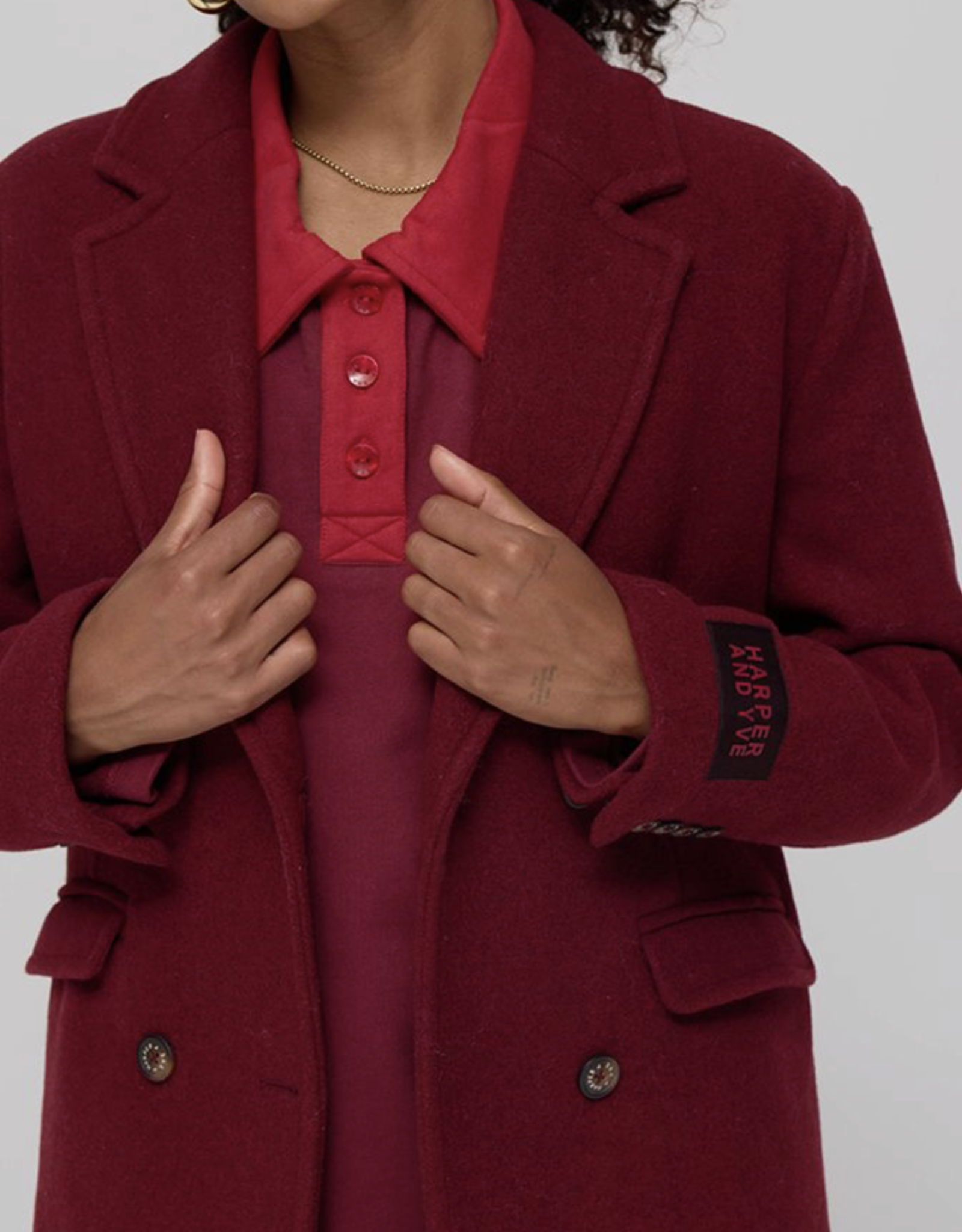 Harper&Yve Mantel 'Hazel' - Wine Berry - Harper&Yve