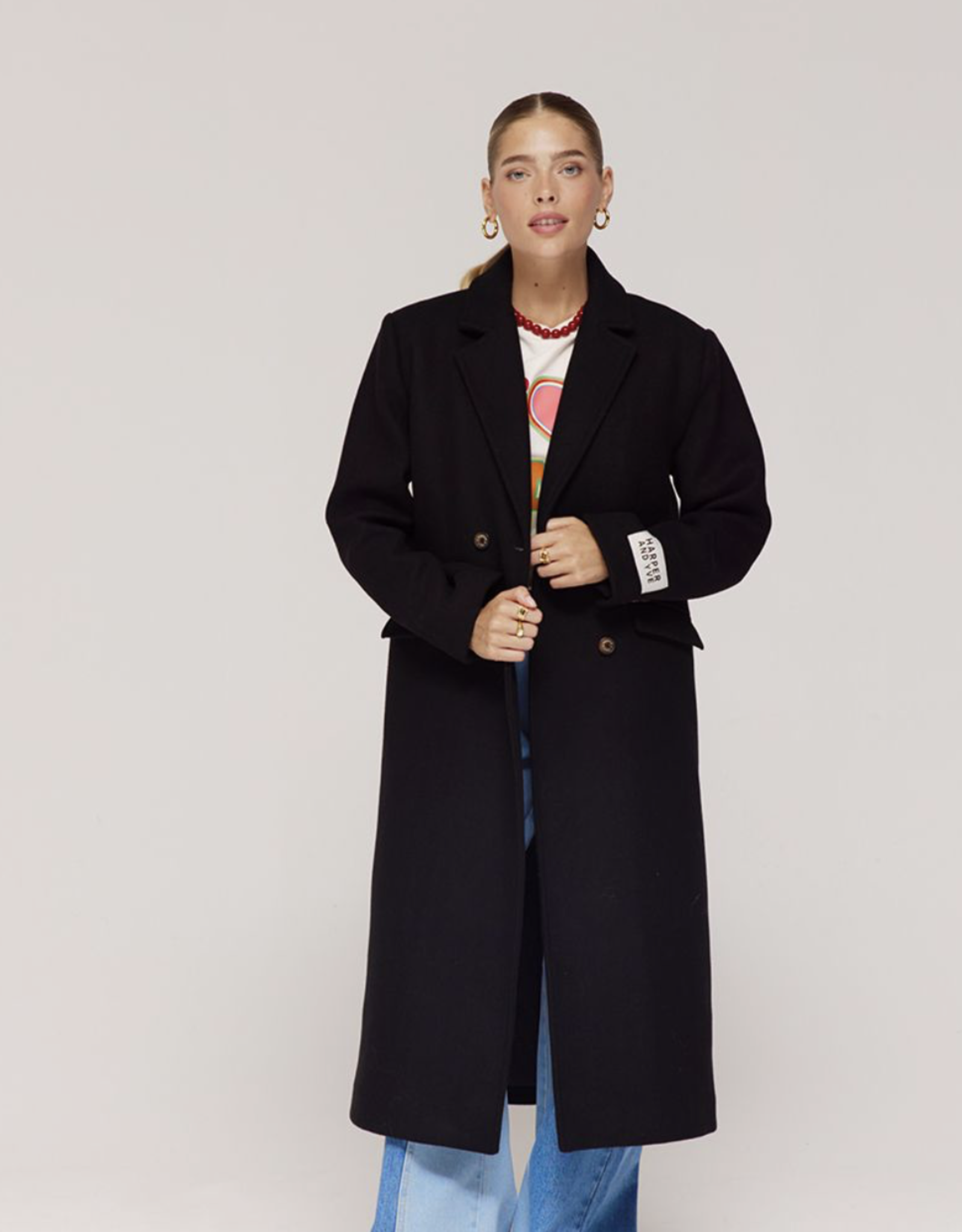 Harper&Yve  Mantel 'Hazel' - Black - Harper&Yve