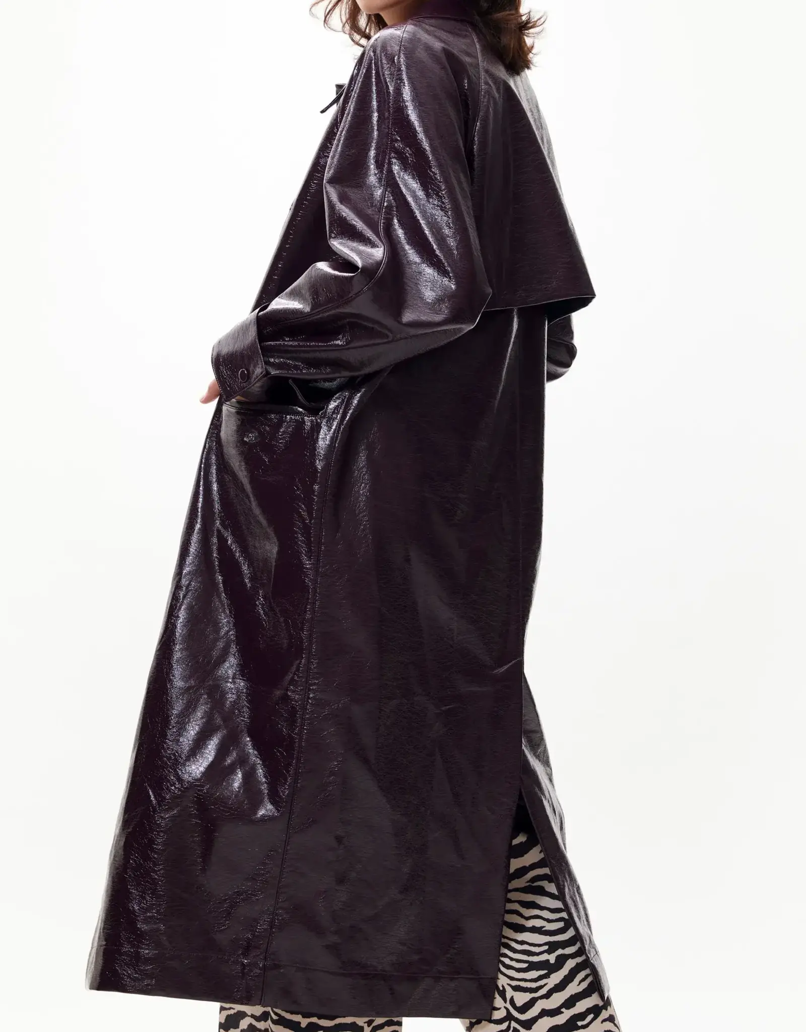 Catwalk Junkie Jacket Long 'Vegan Leather' - Fudge - Catwalk Junkie