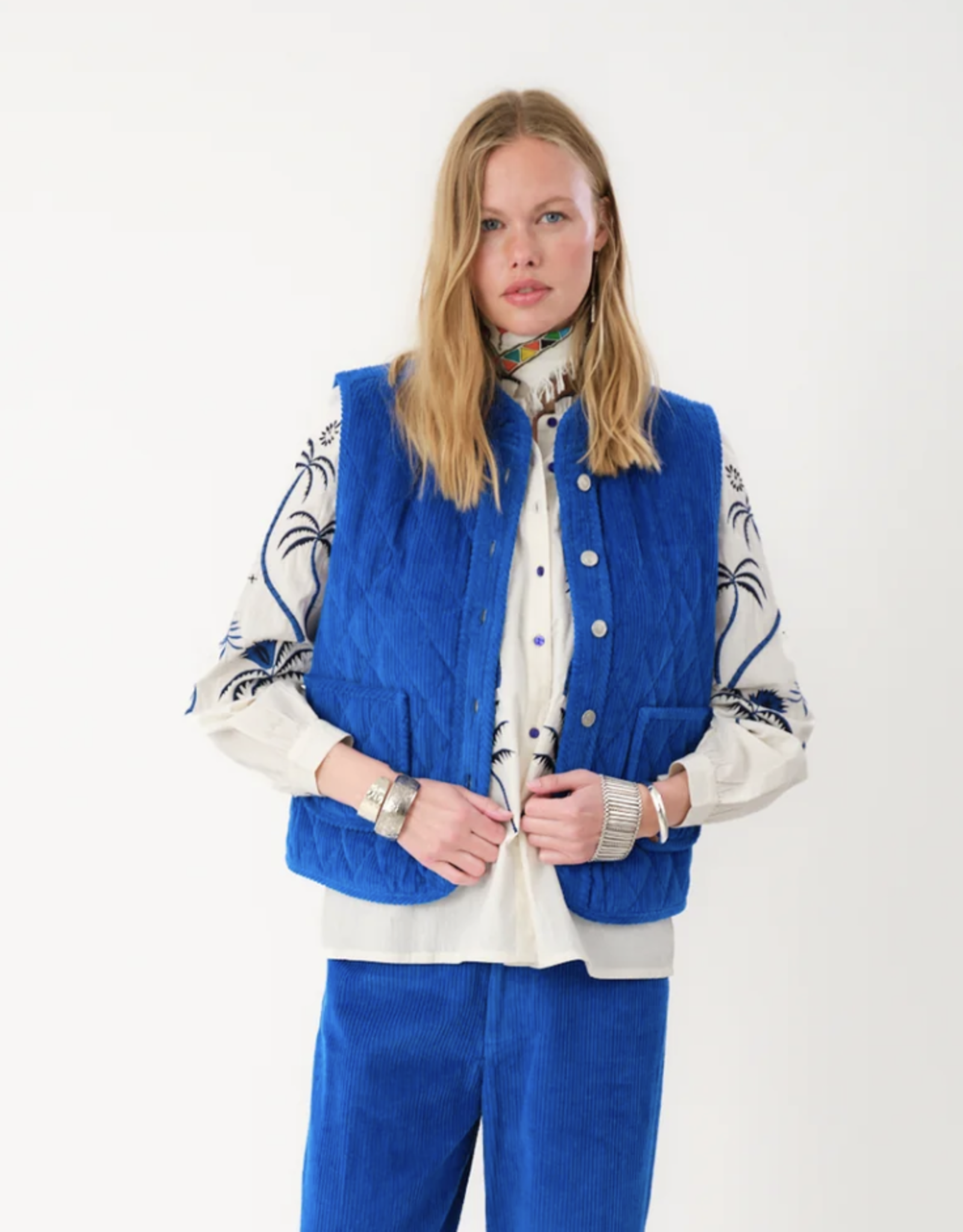 Lollys Laundry Waistcoat 'Cairo' - Neon Blue - Lollys Laundry