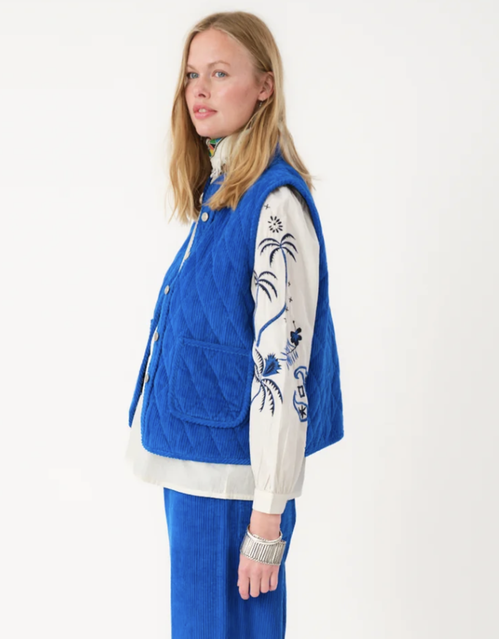 Lollys Laundry Waistcoat 'Cairo' - Neon Blue - Lollys Laundry