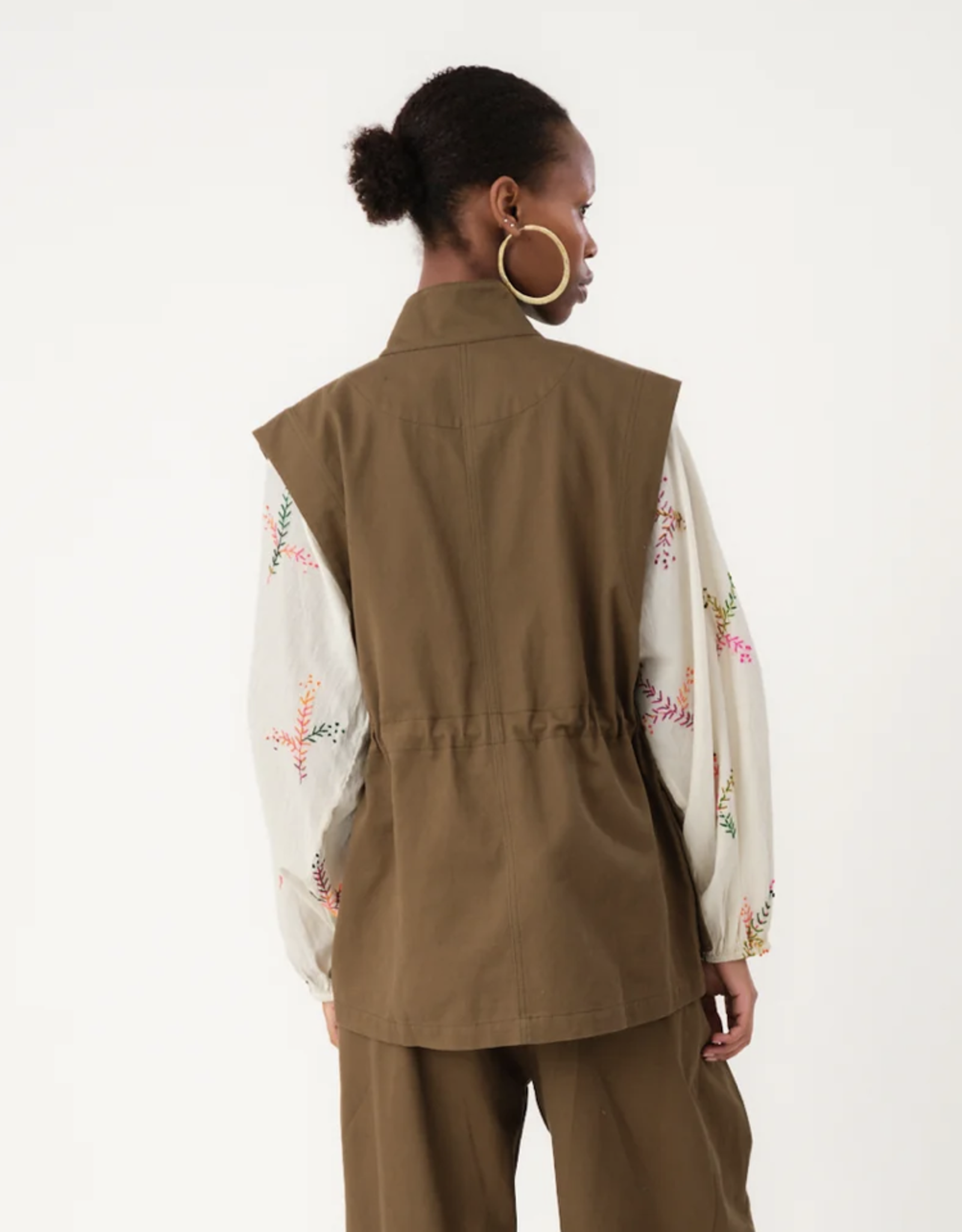 Lollys Laundry Waistcoat 'Ami' - Dusty Green - Lollys Laundry