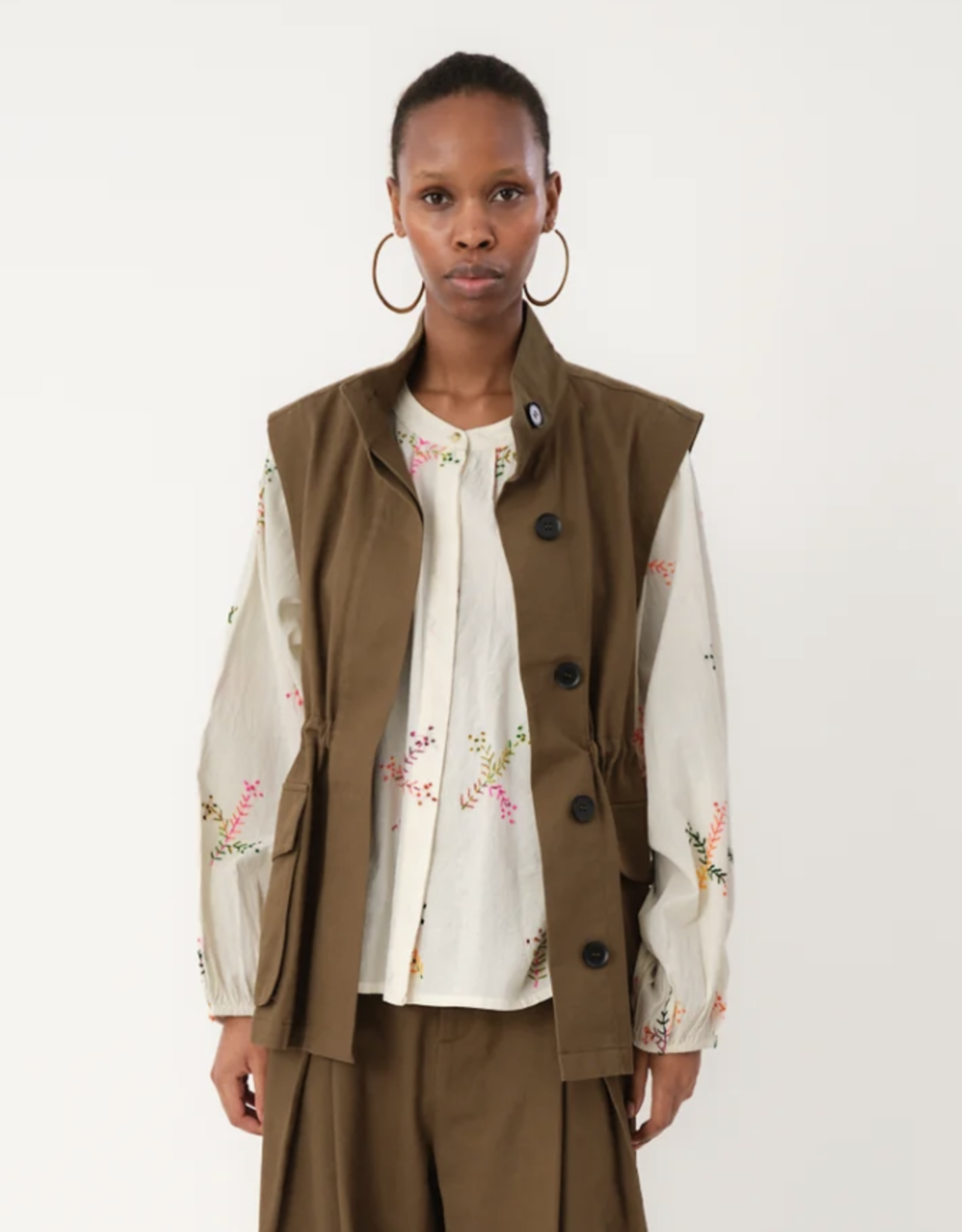 Lollys Laundry Waistcoat 'Ami' - Dusty Green - Lollys Laundry