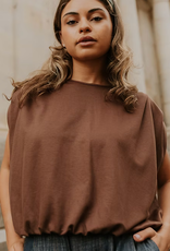 Monré Top 'Zaar' - Bruin - Monré