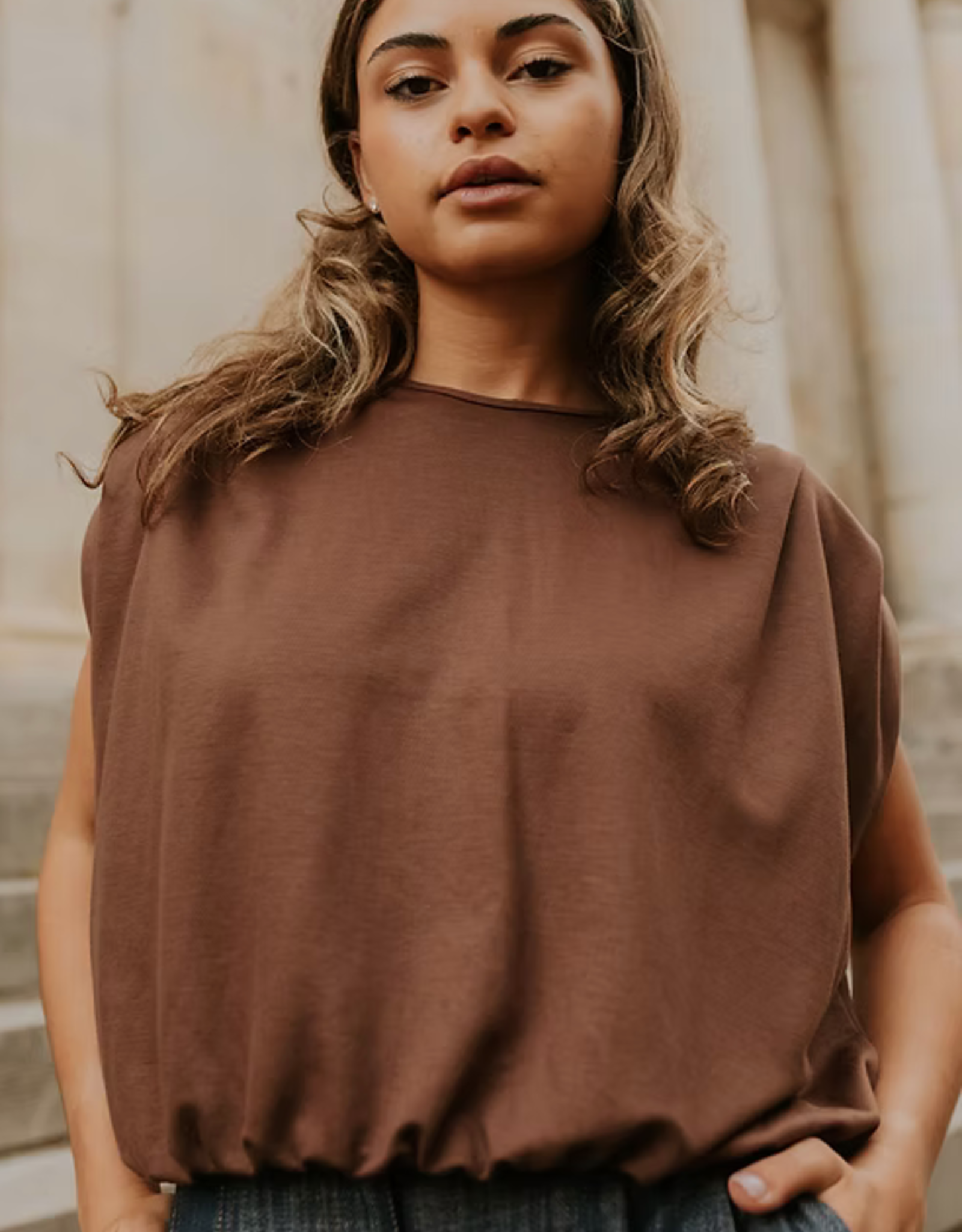 Monré Top 'Zaar' - Bruin - Monré