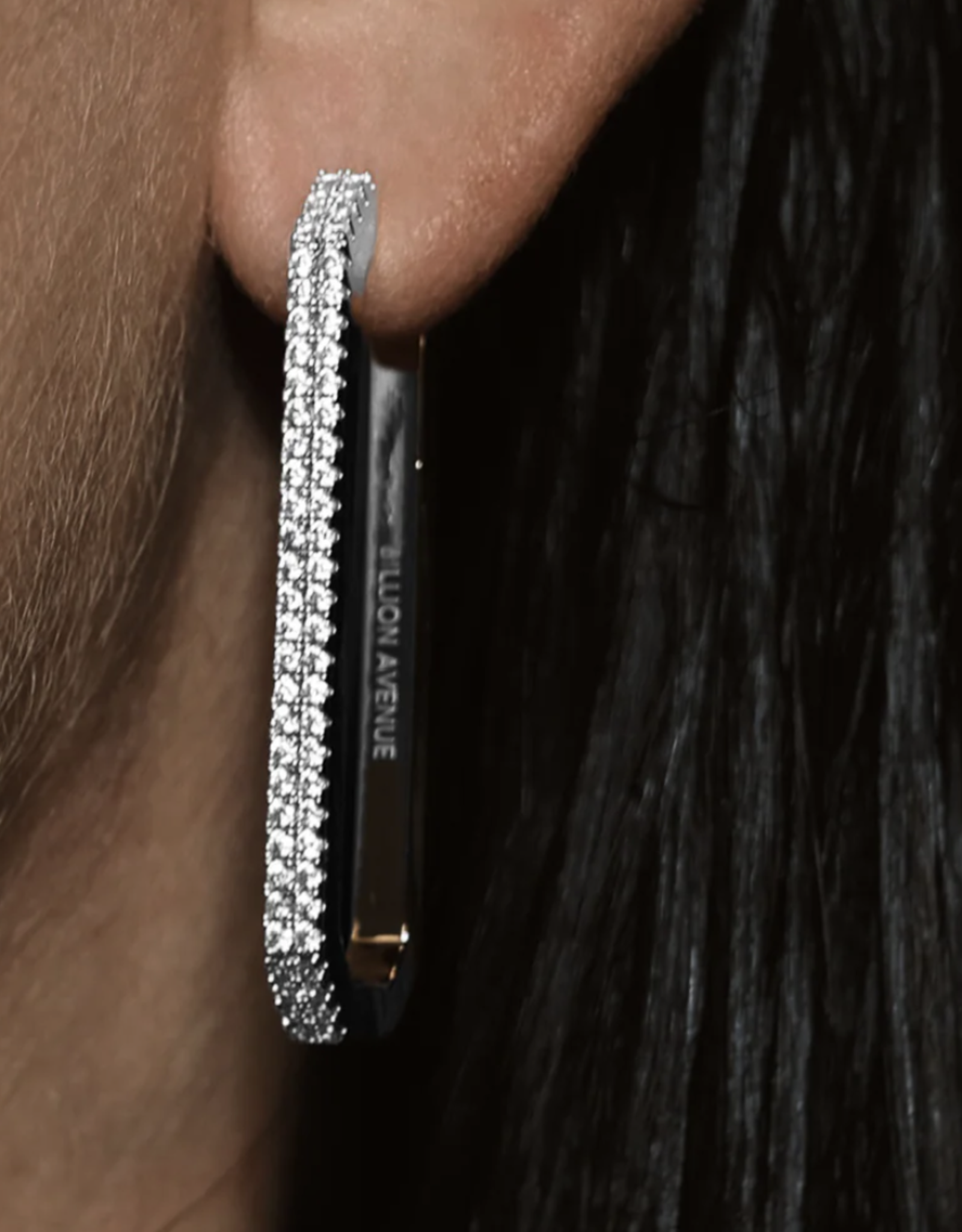 Billion Avenue Octa Long Diamond Earring  - Silver - Billion Avenue