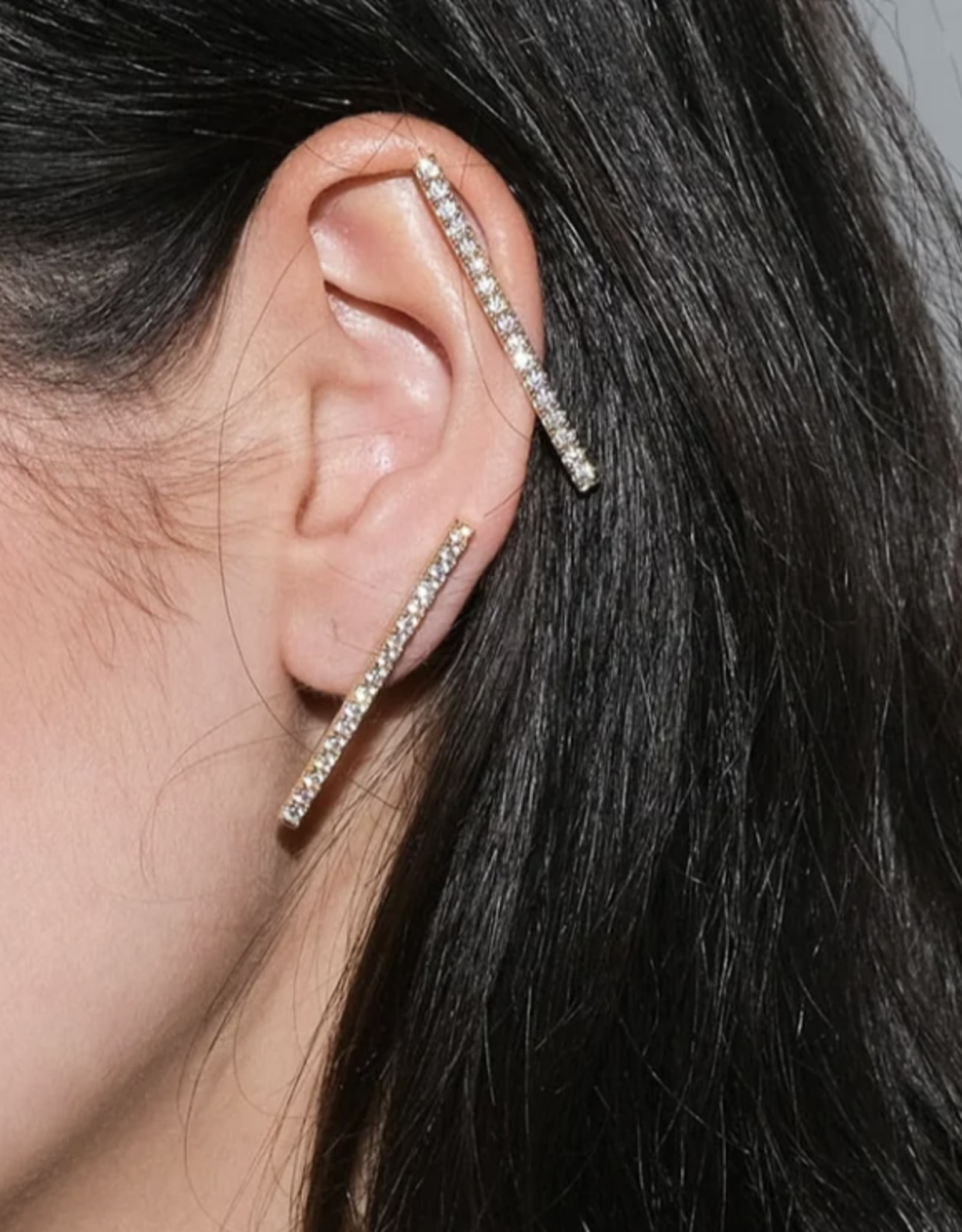Billion Avenue Bari Diamond Earstud - Silver - Billion Avenue