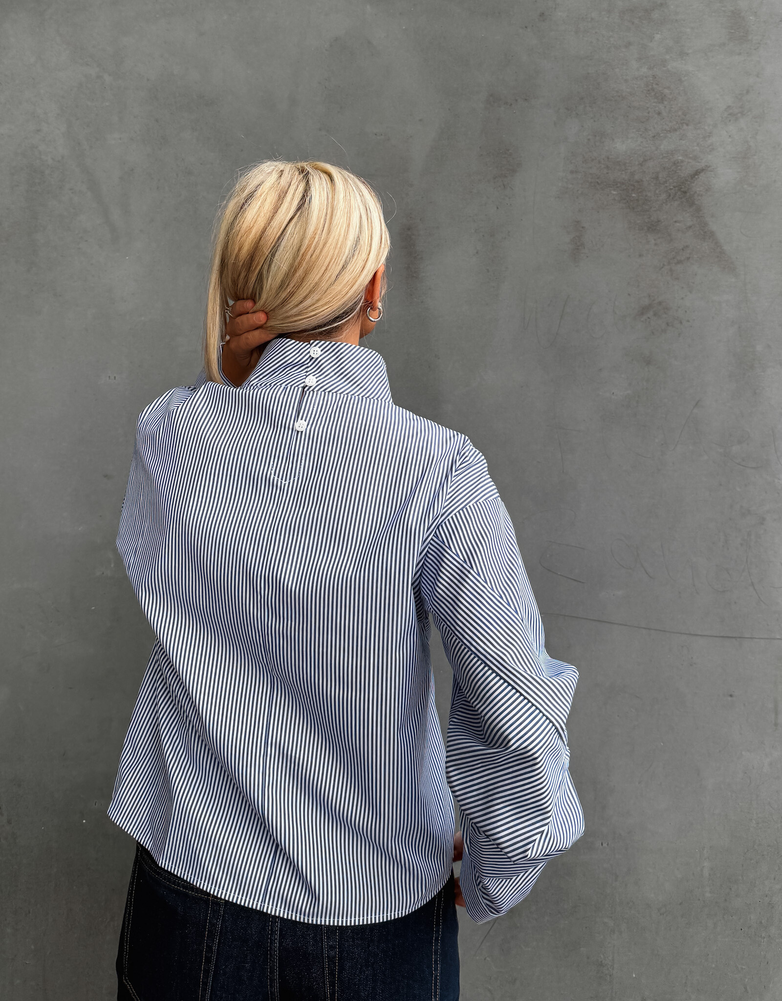 Bô-Dôme Blouse 'Charlie' - Blue Stripe - Bô-Dôme