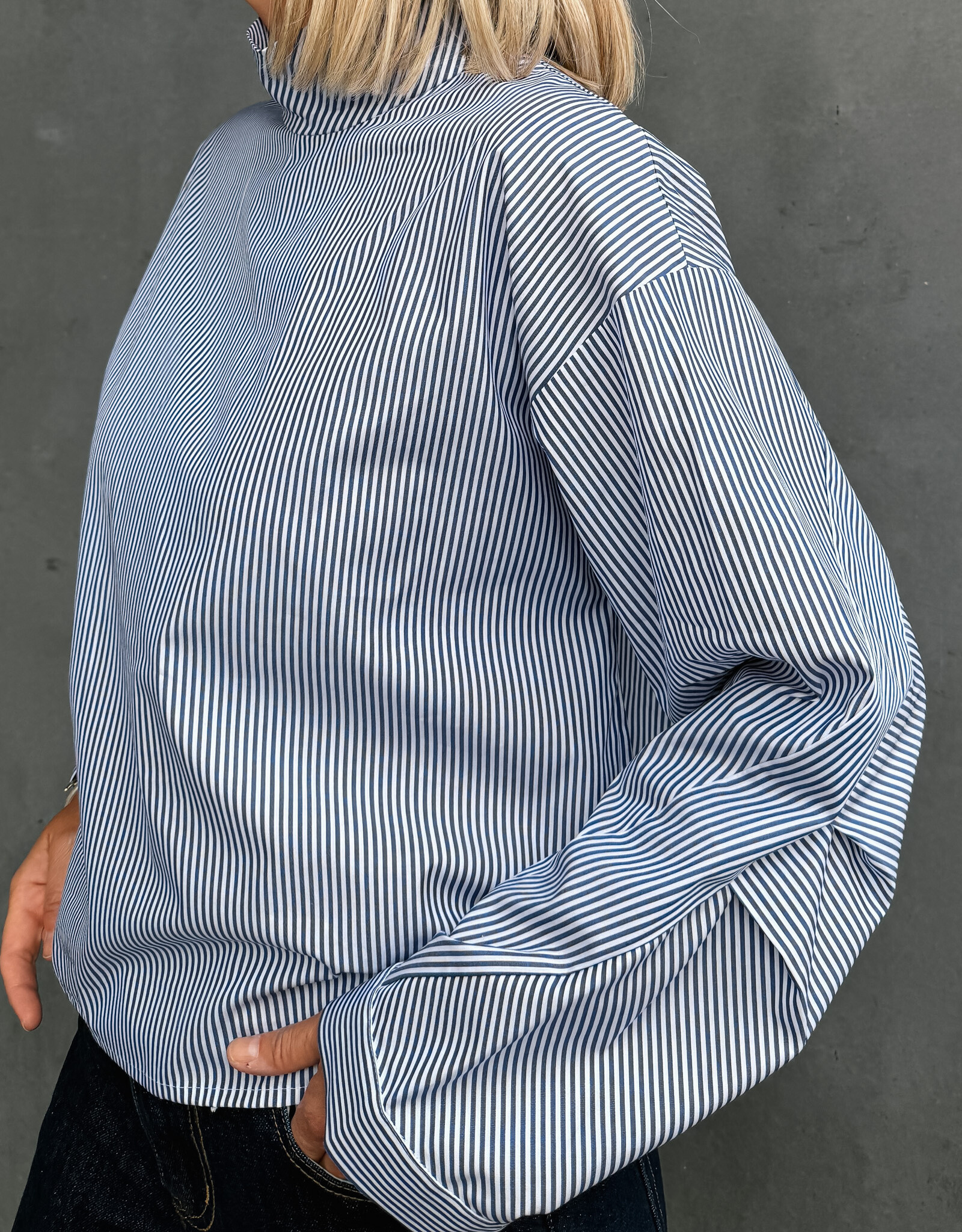 Bô-Dôme Blouse 'Charlie' - Blue Stripe - Bô-Dôme