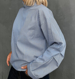 Bô-Dôme Blouse 'Charlie' - Blue Stripe - Bô-Dôme
