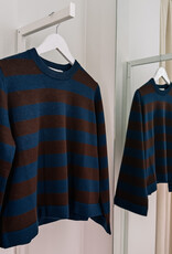 The Tiny Big Sister Pull  Striped 'Chloe' - Navy/Chocolate  - The Tiny Big Sister