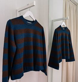 The Tiny Big Sister Pull  Striped 'Chloe' - Navy/Chocolate  - The Tiny Big Sister