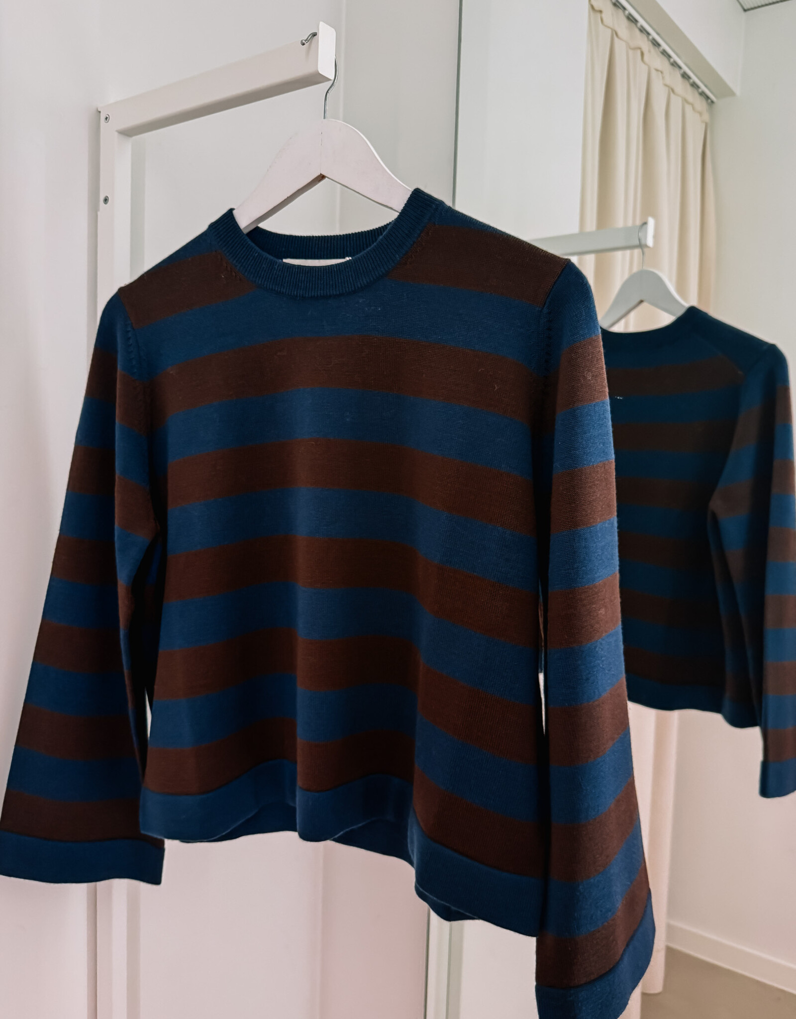 The Tiny Big Sister Pull  Striped 'Chloe' - Navy/Chocolate  - The Tiny Big Sister
