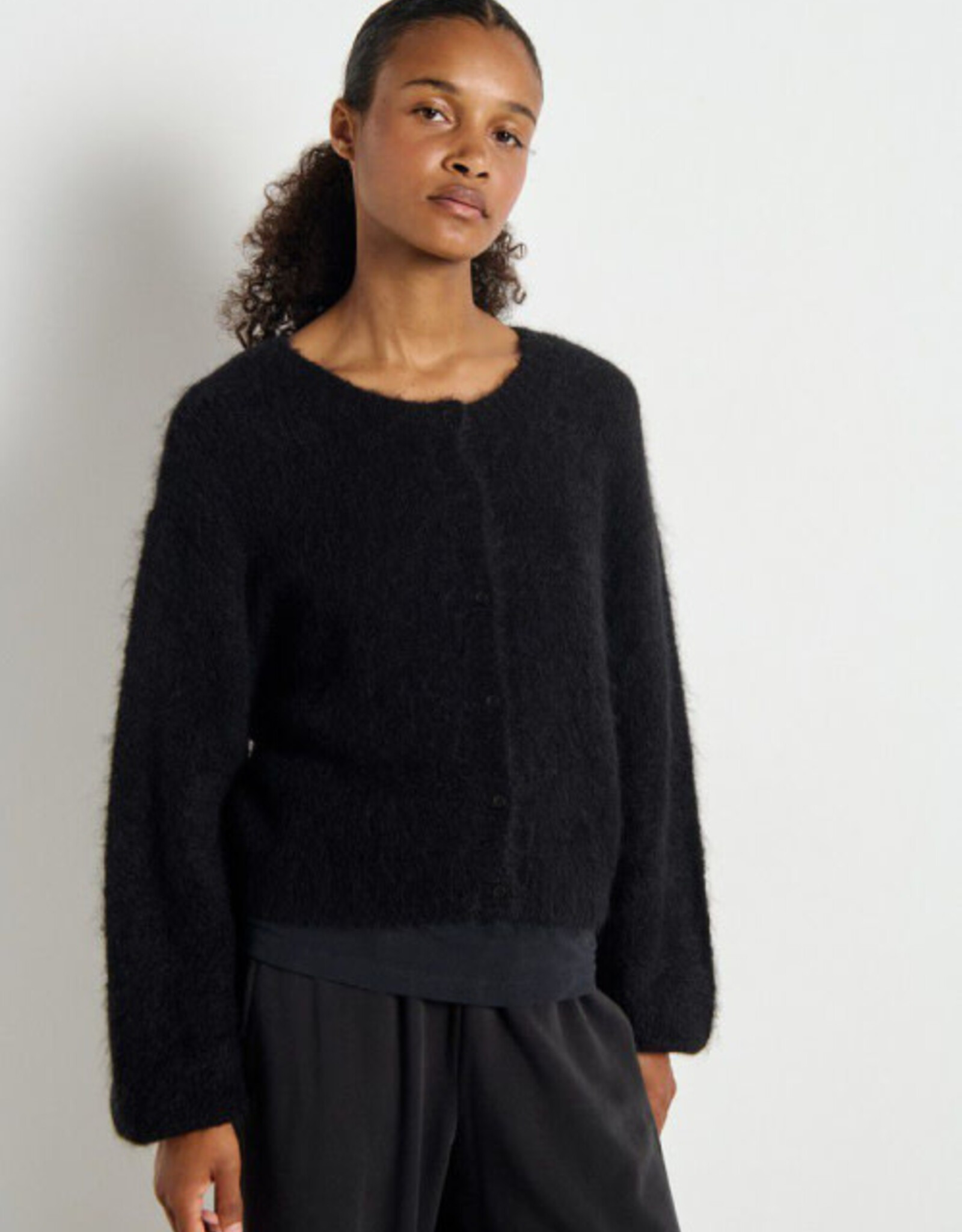 American Vintage Cardigan 'Niby' - Noir - Nib19C - American Vintage