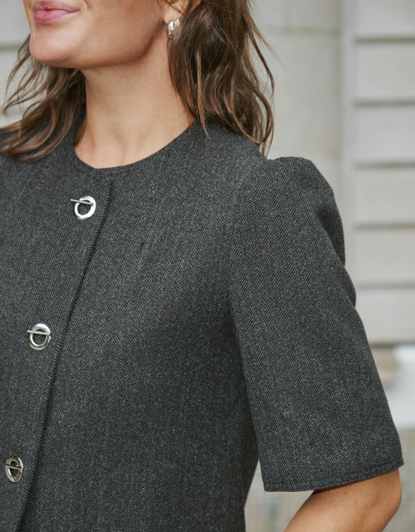 Blazer-Blouse 'Xanthe' - Dark Grey - Neo Noir