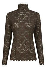 Blouse Laceflower 'Liza' - Chocolate Brown - Neo Noir