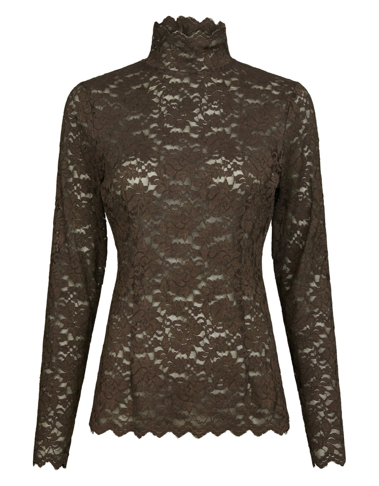Blouse Laceflower 'Liza' - Chocolate Brown - Neo Noir
