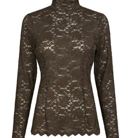 Blouse Laceflower 'Liza' - Chocolate Brown - Neo Noir