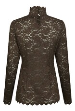Blouse Laceflower 'Liza' - Chocolate Brown - Neo Noir