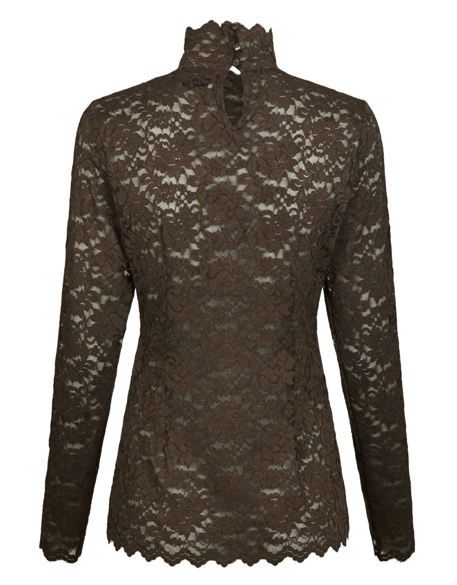 Blouse Laceflower 'Liza' - Chocolate Brown - Neo Noir