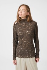 Blouse Laceflower 'Liza' - Chocolate Brown - Neo Noir