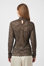 Blouse Laceflower 'Liza' - Chocolate Brown - Neo Noir