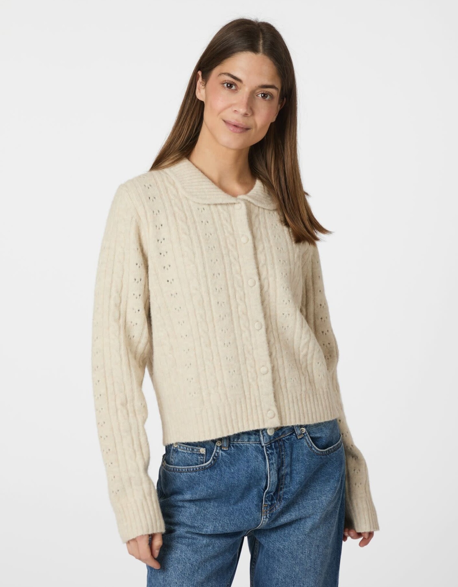 Cardigan 'Emelie' - Ivory - Neo Noir