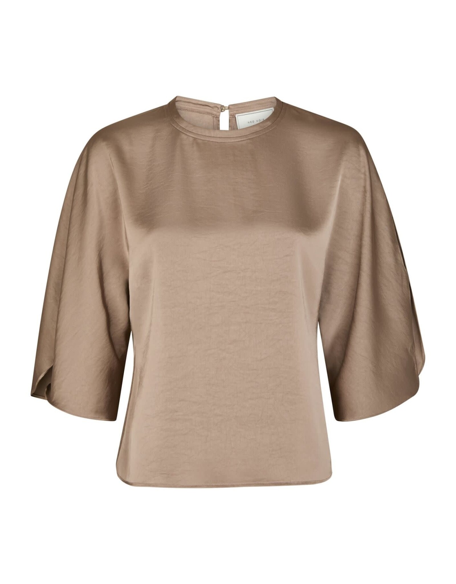 Blouse Heavy Sateen 'Liora' - Dark Taupe - Neo Noir