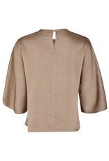 Blouse Heavy Sateen 'Liora' - Dark Taupe - Neo Noir