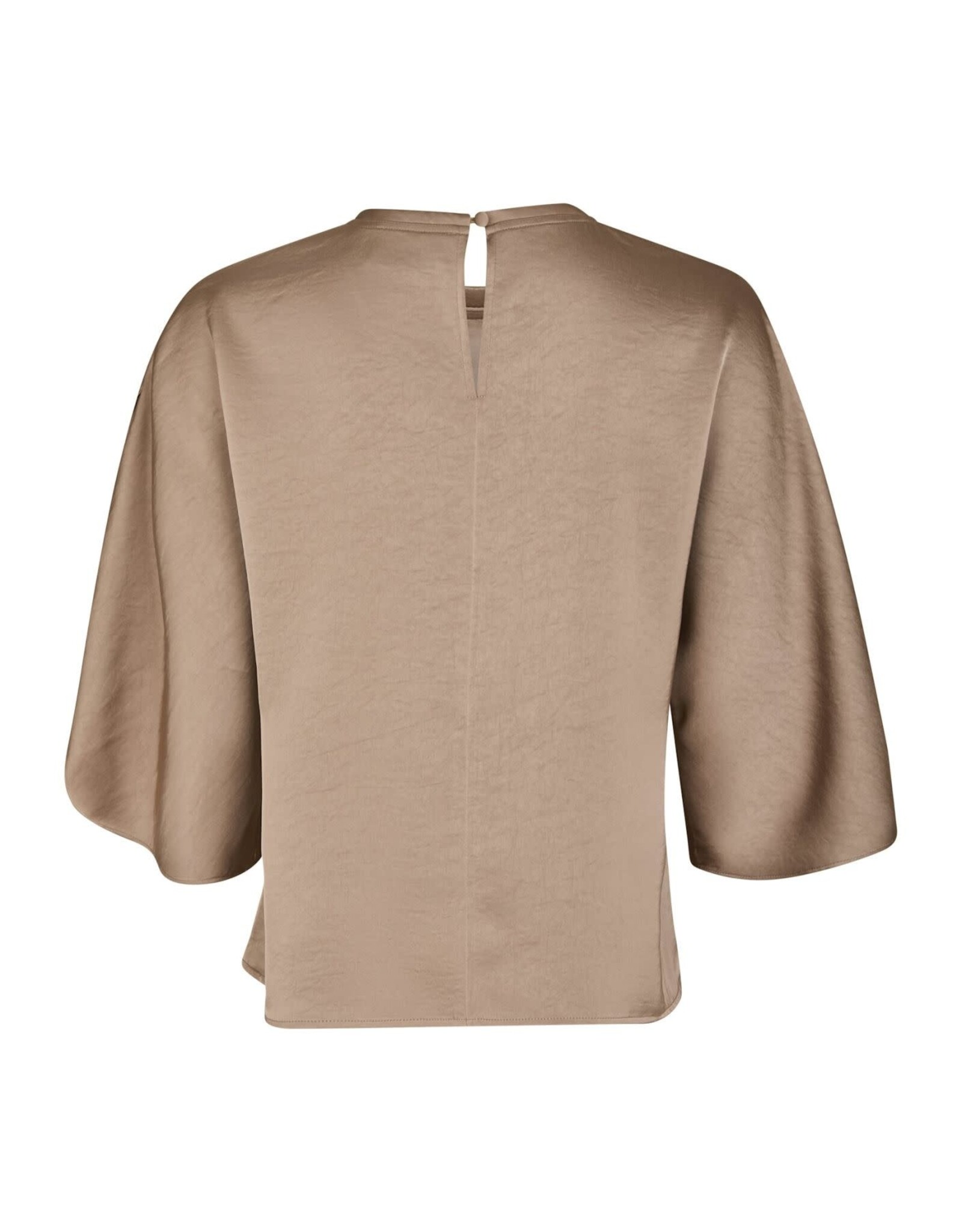 Blouse Heavy Sateen 'Liora' - Dark Taupe - Neo Noir