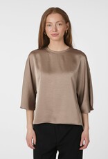 Blouse Heavy Sateen 'Liora' - Dark Taupe - Neo Noir