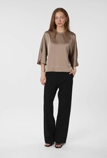 Blouse Heavy Sateen 'Liora' - Dark Taupe - Neo Noir