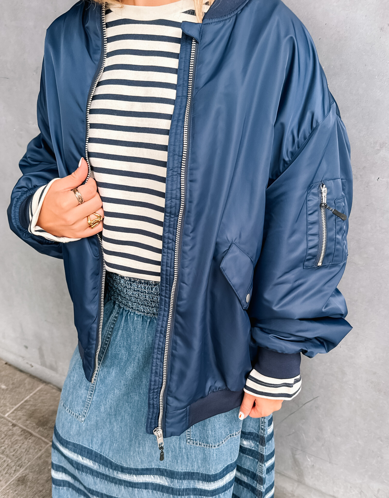 Lollys Laundry Bomber 'Lila' - Dark Navy - Lollys Laundry