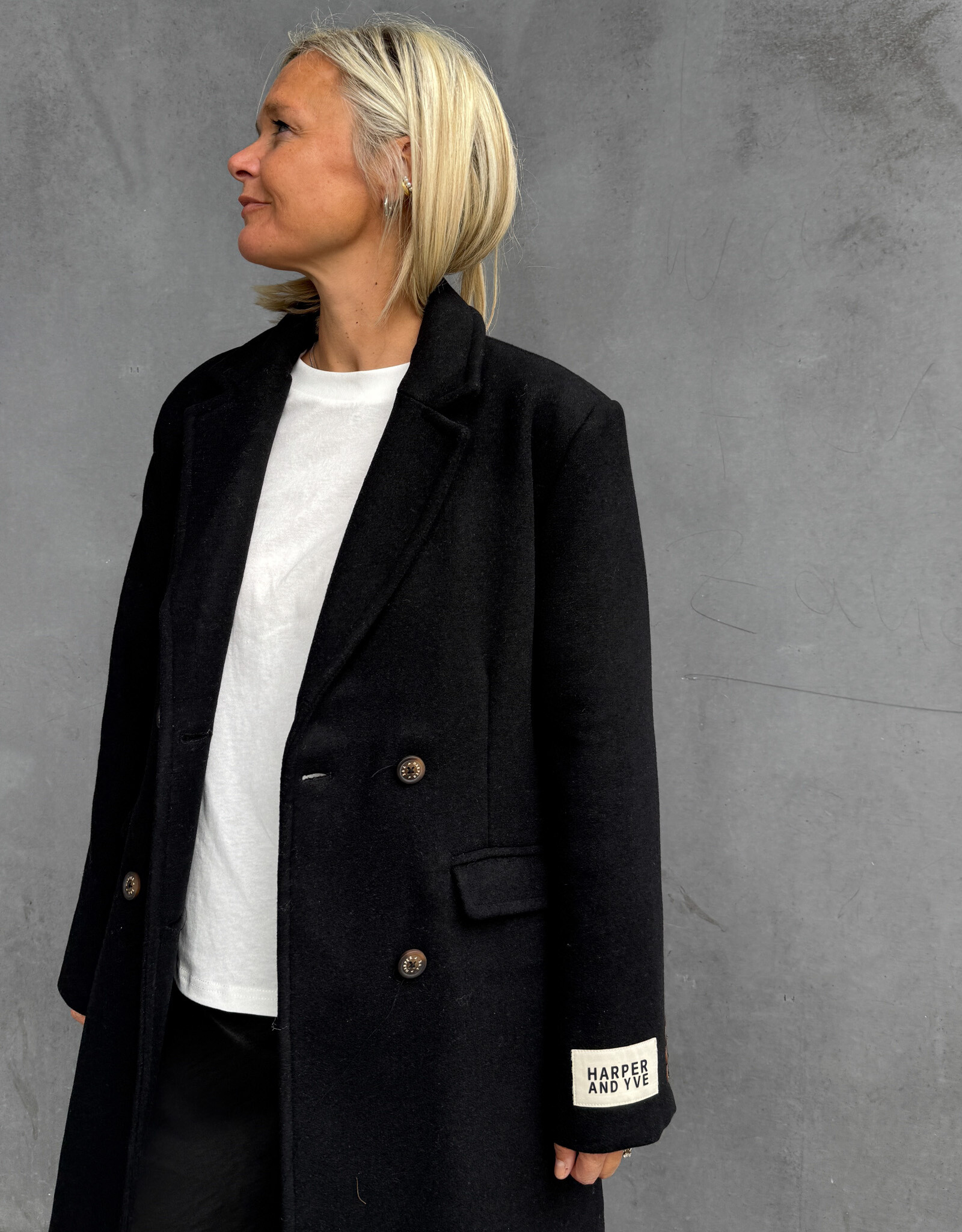 Harper&Yve  Mantel 'Hazel' - Black - Harper&Yve