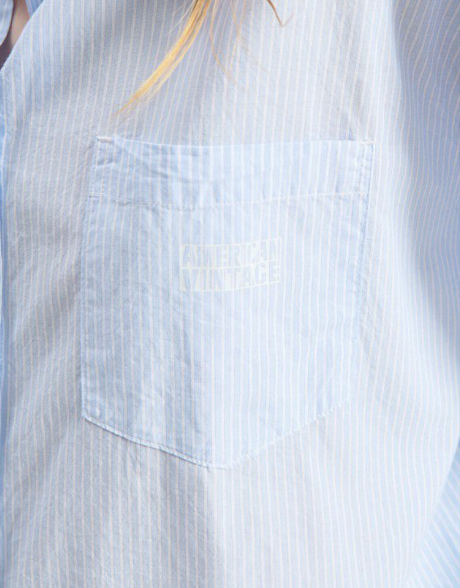 American Vintage Hemd 'Eluabird' - Rayures Bleues - Elu06A - American Vintage