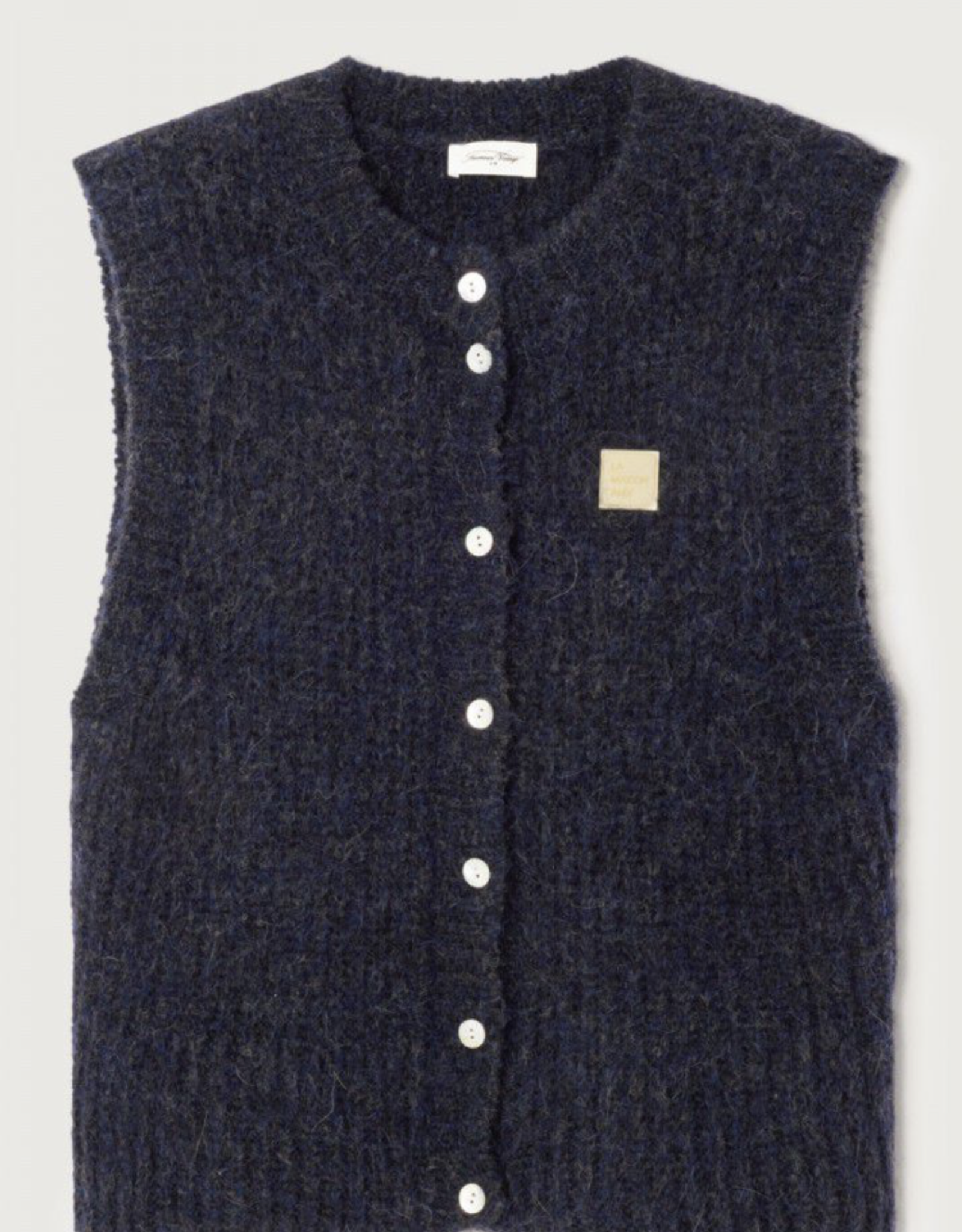 American Vintage Cardigan 'East' - Navy Mouline - East19MM - American Vintage