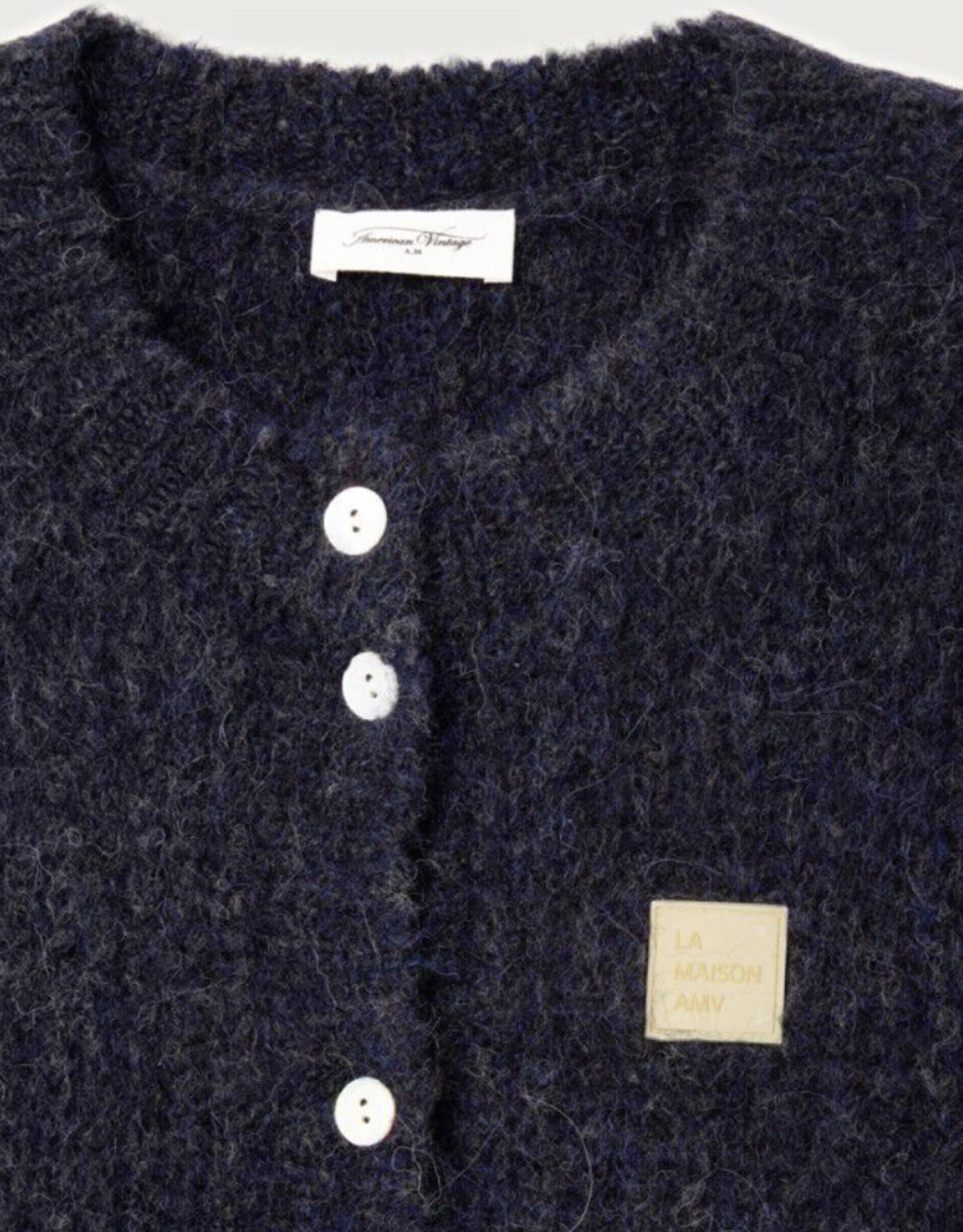 American Vintage Cardigan 'East' - Navy Mouline - East19MM - American Vintage
