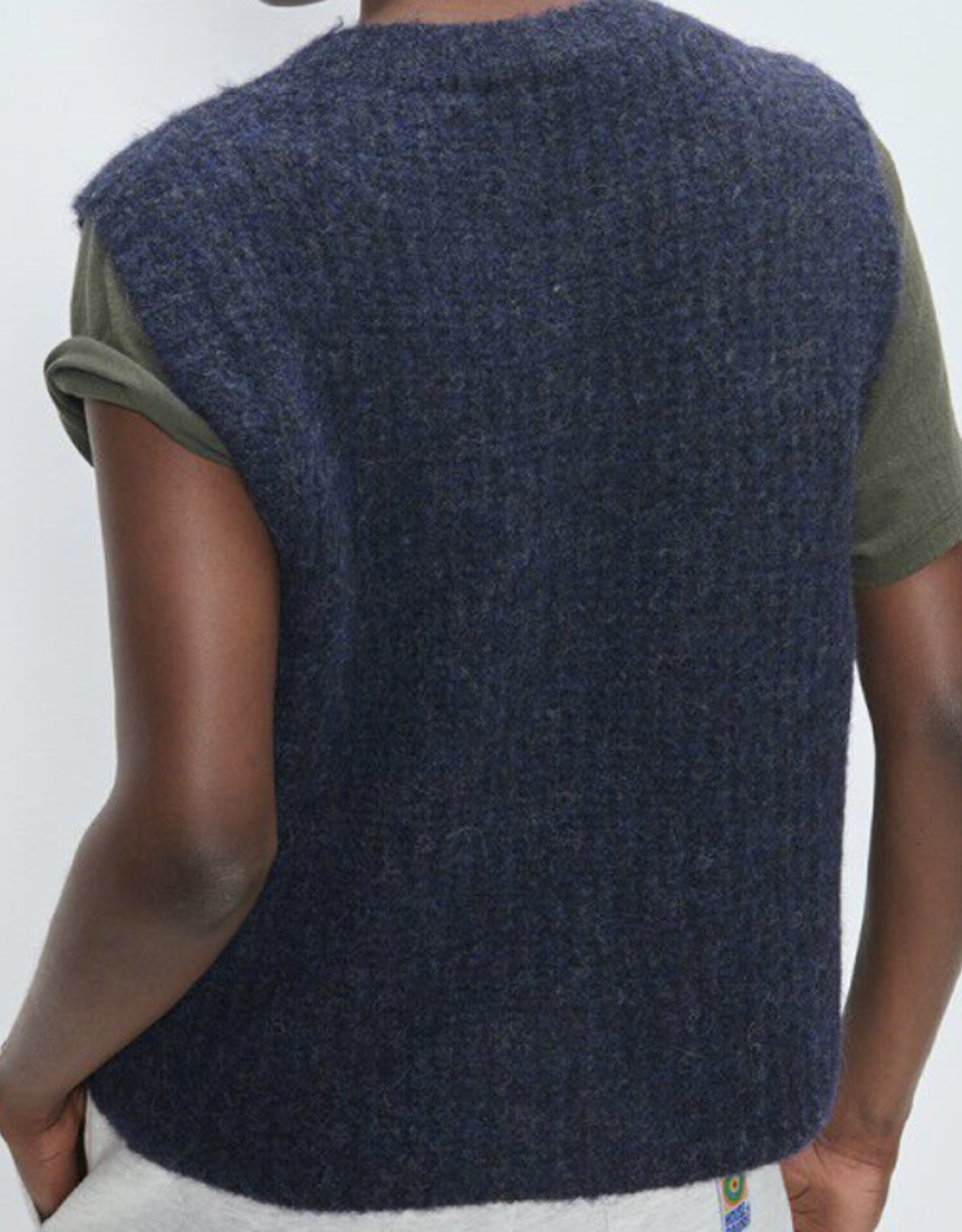 American Vintage Cardigan 'East' - Navy Mouline - East19MM - American Vintage