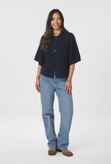 Cardigan Korte Mouw 'Benuta' - Navy - Neo Noir
