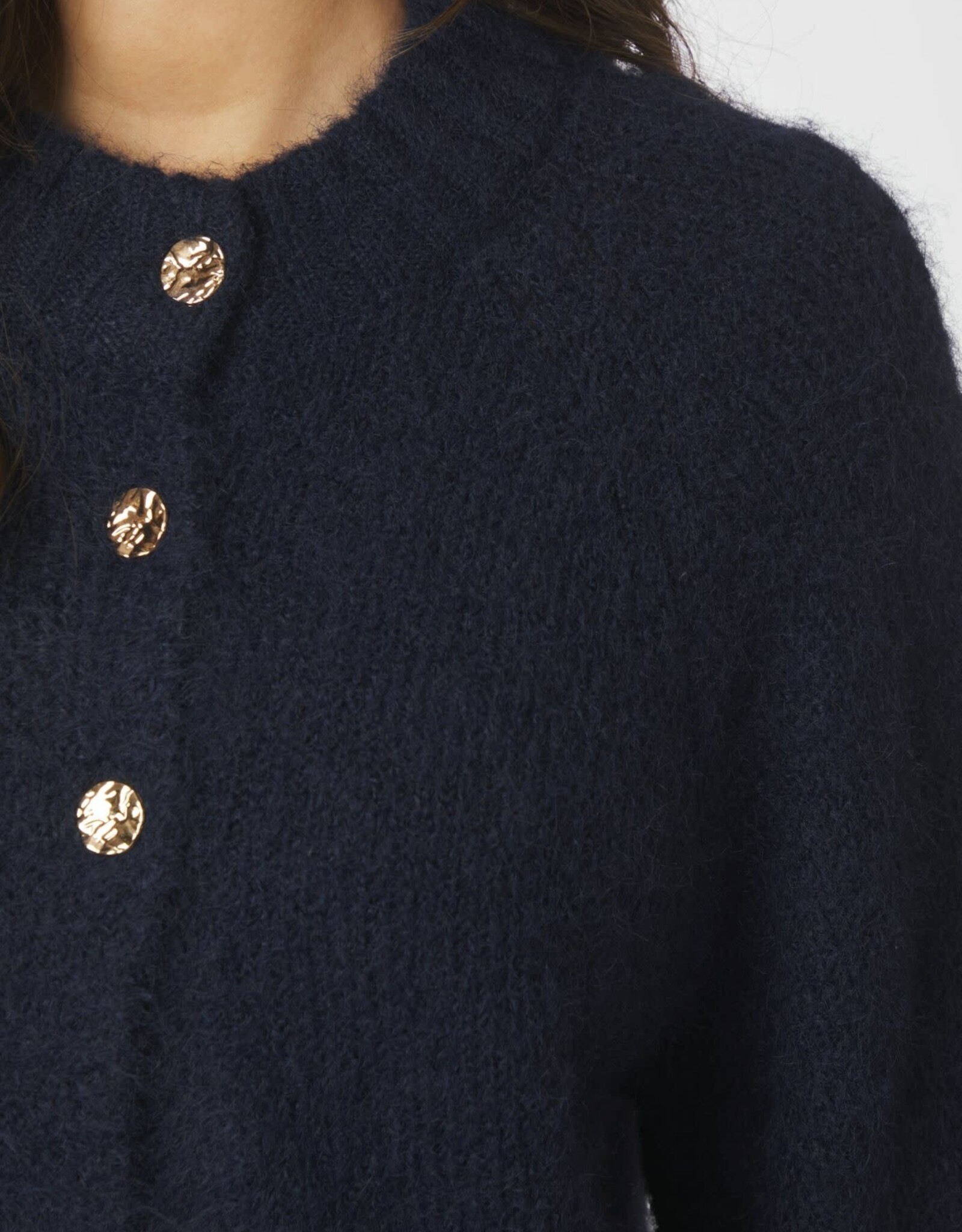 Cardigan Korte Mouw 'Benuta' - Navy - Neo Noir