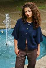 Cardigan Korte Mouw 'Benuta' - Navy - Neo Noir